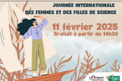Bannière pour la journée internationale des femmes et des filles de sciences à l'Atrium - Agrandir l'image, fenêtre modale