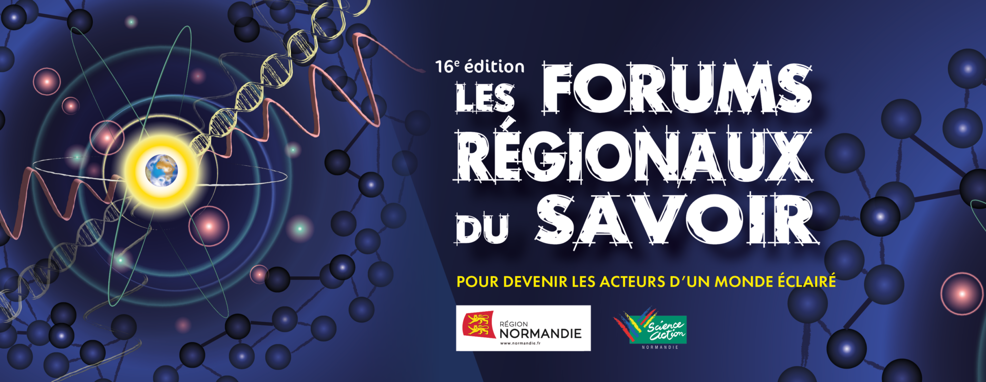 Bannière pour la 16e édition des Forums régionaux du Savoir
